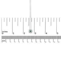 14K White Gold 3.8 MM Green Emerald and 1/3 Cttw Diamond Composite Halo 18