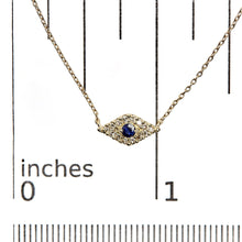 10K Yellow Gold Blue Sapphire and Diamond Accented Evil Eye 18" Inch Pendant Necklace (H-I Color, I1-I2 Clarity)-4