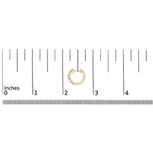 10K Yellow Alternating Blue Sapphire 1/10 Cttw Diamond Huggy Hoop Earrings  (I-J Color, I1-I2 Clarity)-4