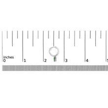 10K White Gold Oval Green Emerald and 1/8 Cttw Diamond Drop Earrings  (I-J Color, I1-I2 Clarity)-4