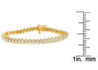 18K Yellow Gold Round Cut Diamond Spiral Link Bracelet (2.00 cttw, I-J Color, I1-I2 Clarity)