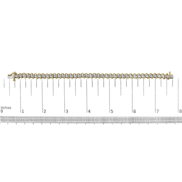 18K Yellow Gold 4.0 Cttw Round-Cut Diamond S-Link 7