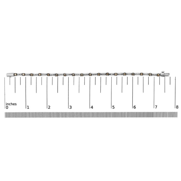 14k White Gold 2 1/4 Cttw Champagne Diamond Bar Link 7