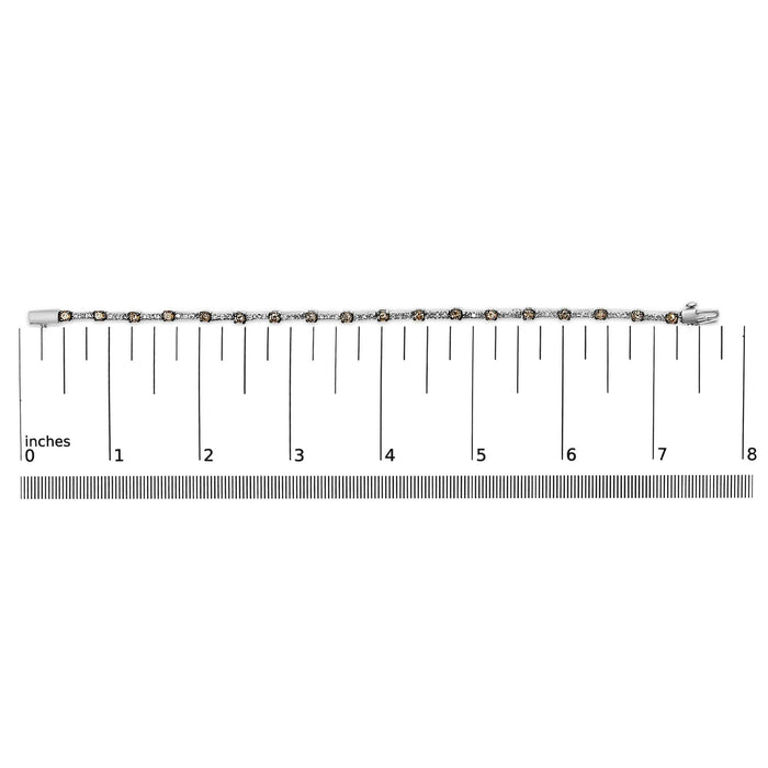 14k White Gold 2 1/4 Cttw Champagne Diamond Bar Link 7