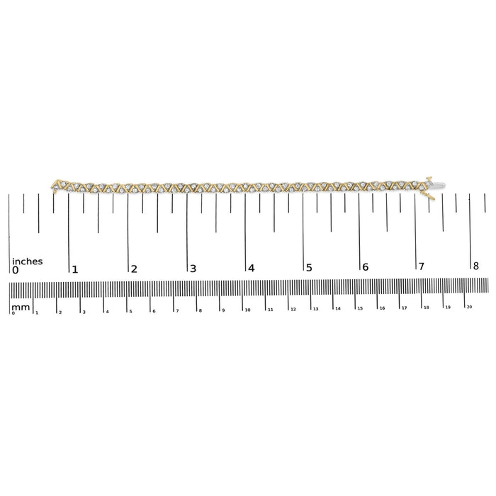 14K Yellow Gold 4.00 Cttw Diamond Triangle Link Tennis Bracelet (H-I Color, I1-I2 Clarity) - 7