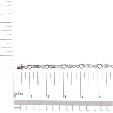 925 Sterling Silver 1/5 Cttw Diamond Double Heart Link Bracelet (I-J Color, I3 Clarity) - 7.25" Inches-4