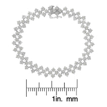 .925 Sterling Silver 1.0 cttw Miracle-Set Round Diamond "Zig Zag" Link Bracelet (I-J Color, I3 Clarity) -7.25-4
