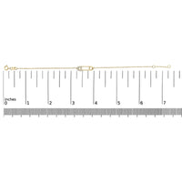 10K Yellow Gold 1/10 Cttw Diamond Paperclip Charm Adjustable Link Bracelet  (J-J Color, I1-I2 Clarity) - 7.25 Inch