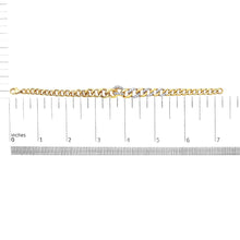 14K Yellow Gold Plated .925 Sterling Silver 1 1/4 Cttw Diamond Cuban Chain Link Bracelet (I-J Color, I3 Clarity)-  7.25"-4