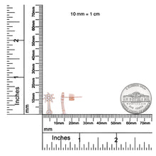 10K Rose Gold 1/4 Cttw Diamond Palm Tree Push Back Stud Earrings (H-I Color, I1-I2 Clarity)-4