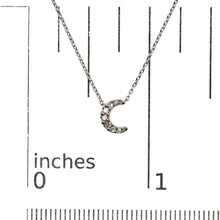 10K White Gold Diamond Accented Crescent Moon Shaped 18" Inch Pendant Necklace (H-I Color, I1-I2 Clarity)-4