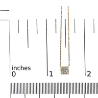 10K Yellow Gold 1/10 Cttw Round and Baguette Diamond Mosaic Composite Square 18