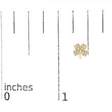 10K Yellow Gold Diamond Accent 4 Leaf Clover Stud Earrings-4