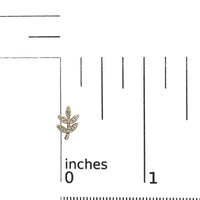 10K Yellow Gold 1/10 Cttw Diamond Accented Leaf and Branch Stud Earrings (H-I Color, I1-I2 Clarity)