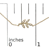 10K Yellow Gold 1/10 Cttw Diamond Leaf and Branch 18