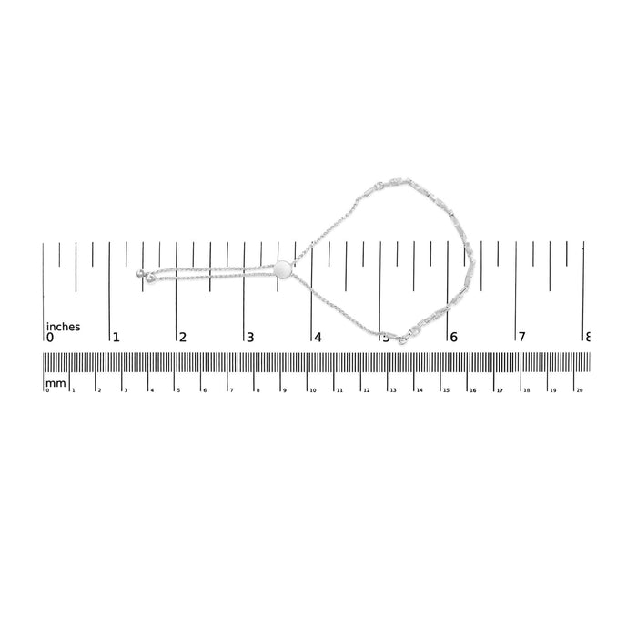 .925 Sterling Silver 1/2 Cttw Diamond Alternating Circle and Kite Link Adjustable Bolo Bracelet (I-J Color, I3 Clarity) - 4