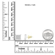 .925 Sterling Silver 3/4 Cttw Diamond Composite Curved Square Stud Earring (I-J Color, I3 Clarity)-4