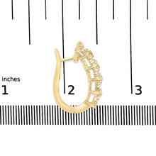 14k Yellow Gold 1/2 Cttw Diamond Cluster Hoop Earrings (H-I Color, SI2-I1 Clarity)-4