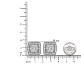 .925 Sterling Silver 1/2 Cttw Diamond Miligrain Square Shape Stud Earrings (I-J Color, I2-I3 Clarity)-4 thumbnail 5