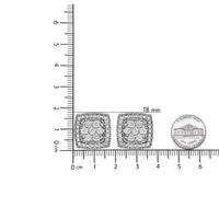 .925 Sterling Silver 1/2 Cttw Diamond Miligrain Square Shape Stud Earrings (I-J Color, I2-I3 Clarity)