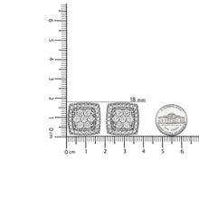 .925 Sterling Silver 1/2 Cttw Diamond Miligrain Square Shape Stud Earrings (I-J Color, I2-I3 Clarity)-4