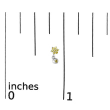 .925 Sterling Silver 1/10 Cttw Yellow Diamond Star Stud with Bezel Drop Dangle Earrings (Yellow Color, I2-I3 Clarity)-4