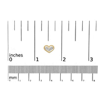 10K Yellow Gold 1/10 Cttw Diamond Heart and Beaded Halo Stud Earrings (I-J Color, I1-I2 Clarity)