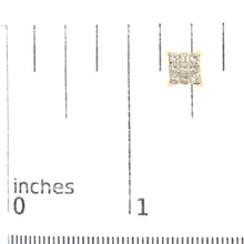 14K Yellow Gold 1 1/2 Cttw Invisible Set Princess-Cut Diamond 9 Stone Square Stud Earrings (J-K Color, SI2-I1 Clarity)-4