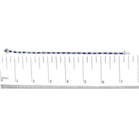 14K White Gold 1 1/10 Cttw Diamond and Blue Sapphire Alternating Link Tennis Bracelet (I-J Color, SI2-I1 Clarity) - 7