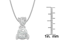 14K White Gold 1/2 cttw Round Cut Diamond Pendant Necklace (I-J, I1-I2)