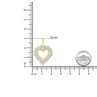 14K Yellow Gold Plated .925 Sterling Silver 4.0 Cttw Diamond Shadow Frame Heart 18