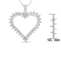.925 Sterling Silver 1/4 cttw 3-Prong Diamond Open Heart 18