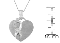 .925 Sterling Silver 1/10 cttw Diamond Heart Pendant Necklace (H-I, I1-I2)