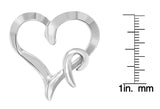 .925 Sterling Silver Heart Shaped Pendant Necklace-3 thumbnail 4