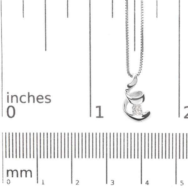 10K White Gold 1/10 Cttw Diamond Solitaire Spiral 18