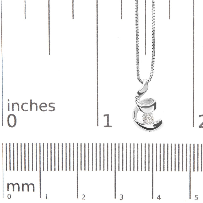 10K White Gold 1/10 Cttw Diamond Solitaire Spiral 18