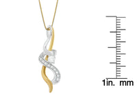 Espira 10K Two-tone Gold 1/5 cttw Diamond Intertwined Swirl Pendant Necklace (J-K, I1-I2)