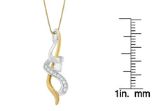 Espira 10K Two-tone Gold 1/5 cttw Diamond Intertwined Swirl Pendant Necklace (J-K, I1-I2)-4