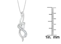 Espira 10K White Gold 1/5 cttw Round Cut Diamond Swirl Pendant Necklace (J-K, I1-I2)