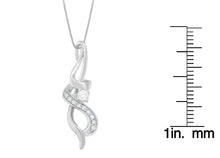 Espira 10K White Gold 1/5 cttw Round Cut Diamond Swirl Pendant Necklace (J-K, I1-I2)-4