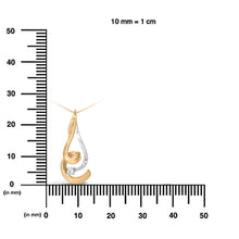 Espira 10K Two-Tone Gold 1/10 cttw Round Cut Diamond Swirl Pendant Necklace (I-J, I2-I3)-4