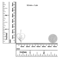 Espira 10K White Gold .03 Cttw Diamond-Accented Round-Cut Diamond Swirl Open Heart 18