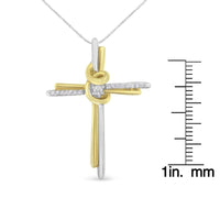 Espira 10K Two-Tone Yellow & White Gold Diamond-Accented Cross 18