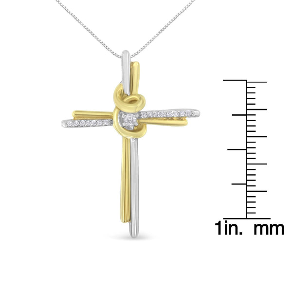 Espira 10K Two-Tone Yellow & White Gold Diamond-Accented Cross 18