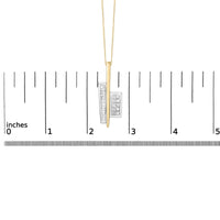 18K Yellow and White Gold 1 7/8 Cttw Princess Baguette Diamond Key Shaped 18