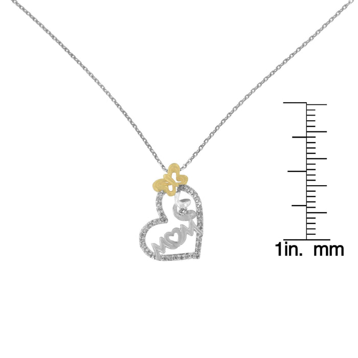 Two Tone .925 Sterling Silver 1/5 cttw Diamond 