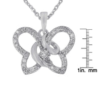 .925 Sterling Silver 1/4 cttw Prong-Set Diamond Butterfly 18