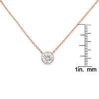 10K Rose Gold 1/2 Carat Round Brilliant-Cut Diamond Modern Bezel-Set Solitaire 16