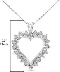 .925 Sterling Silver 1/4 Cttw Miracle Set Diamond Open Heart 18