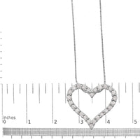 .925 Sterling Silver 2.0 Cttw Diamond Open Heart 18